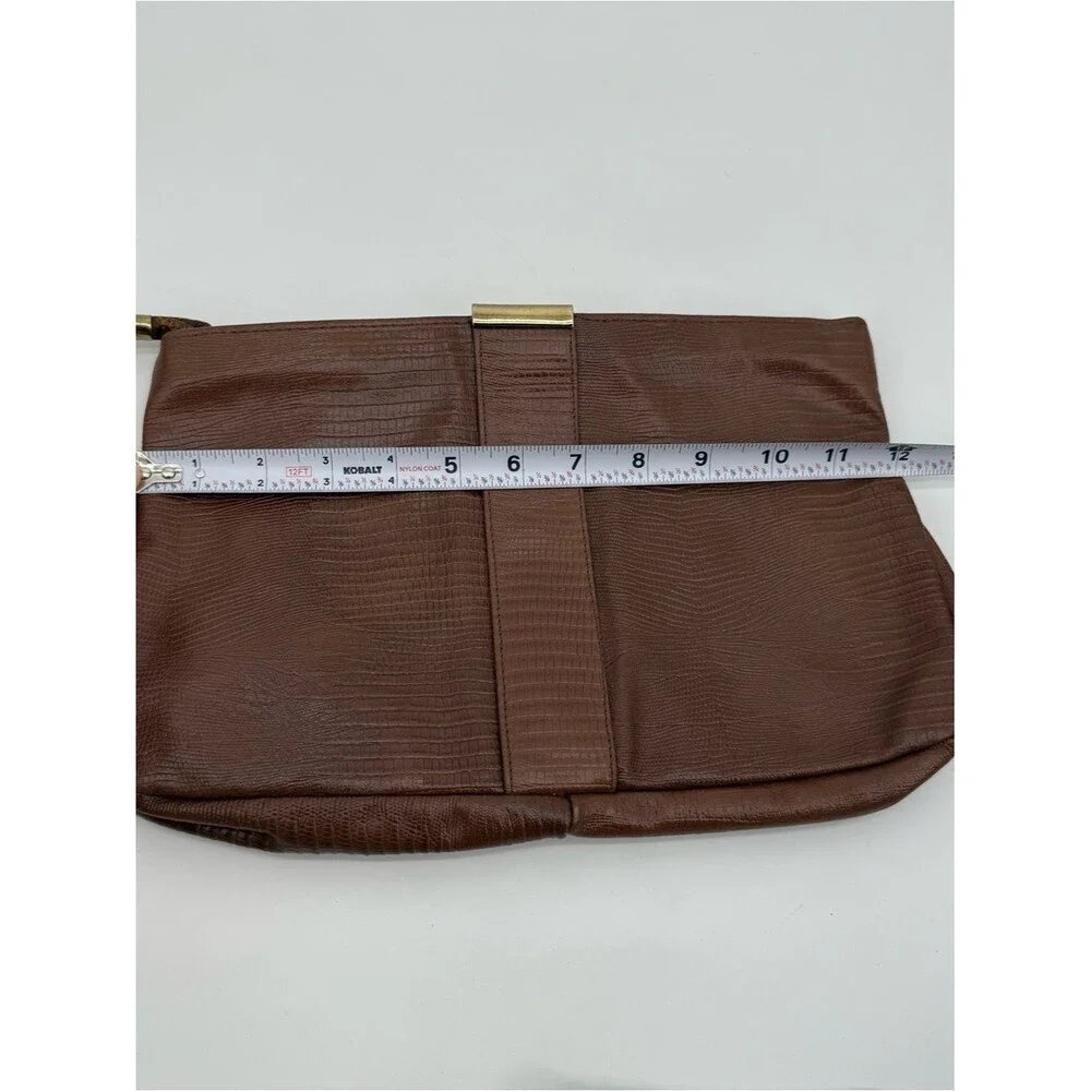Unbranded Vintage Brown Faux Leather Clutch Bag Wristlet